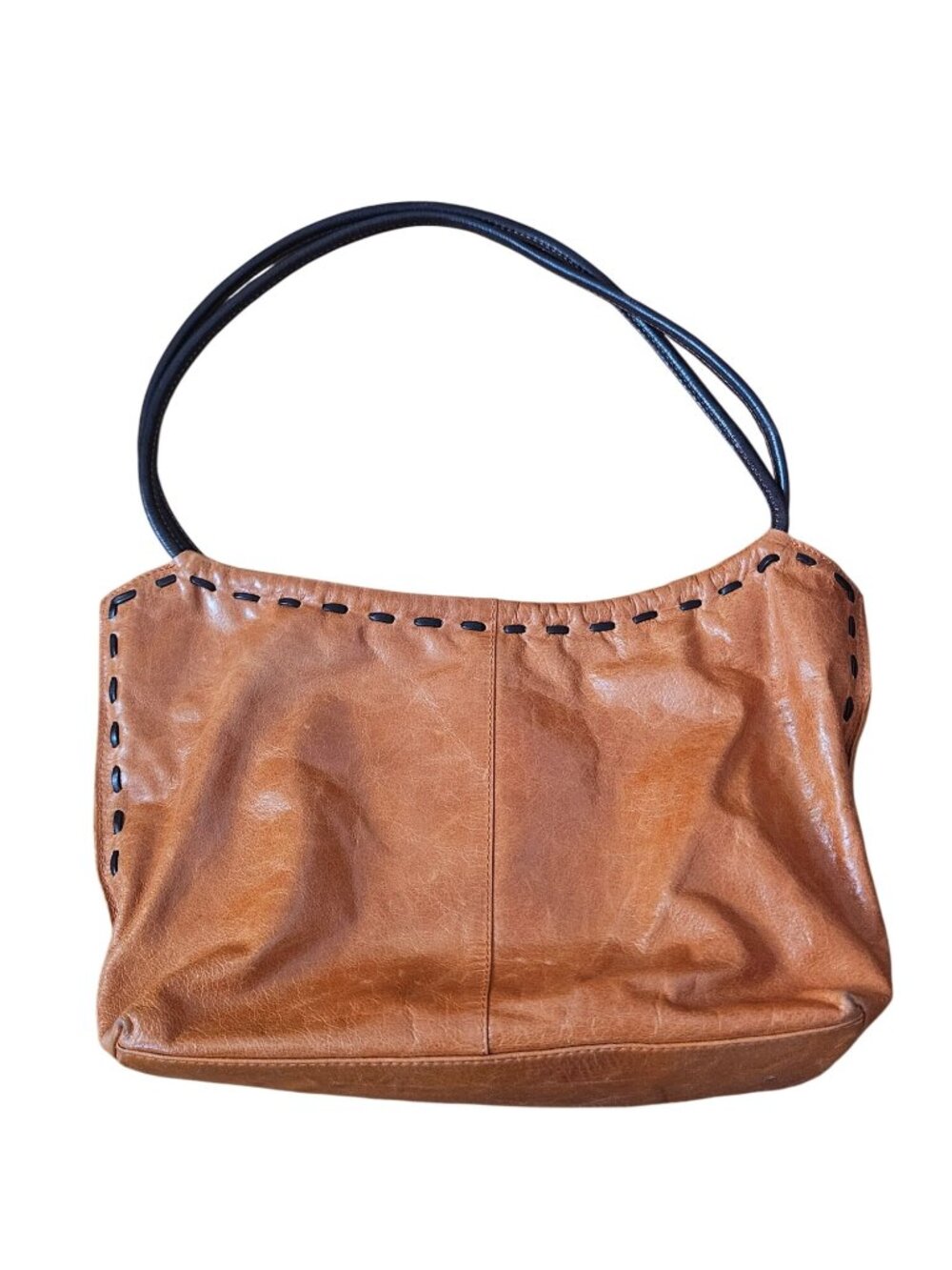 Nina Rossi Brown Faux Leather Shoulder Bag With Floral Lining & Magnetic Snap Cl
